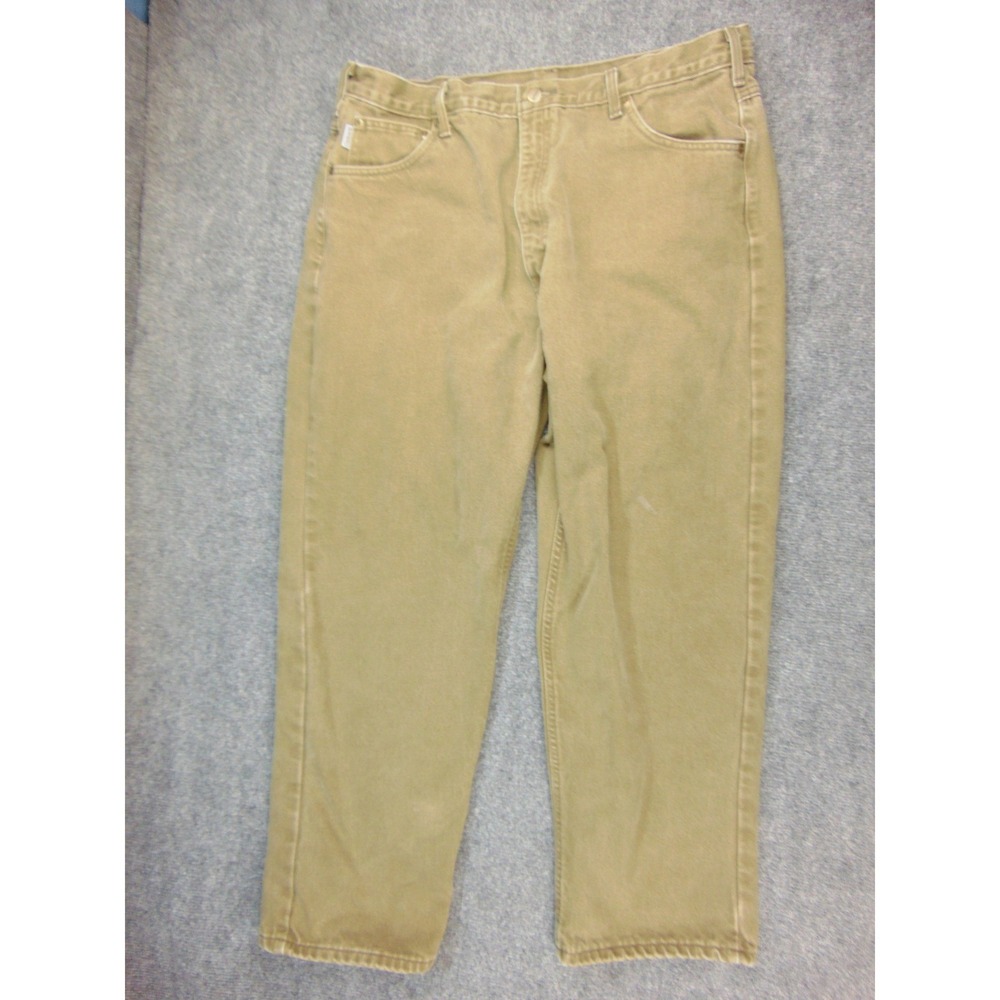 Carhartt B182 BRK Mens 40x30 Flannel Lined Duck Pants Brown Workwear Utility